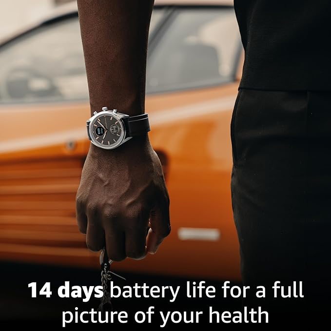 pininfarina Sport Sintesi Smart Watch, Heart Rate Monitoring, Fitness Tracker, FKM Strap, Sleep Monitoring, GPS Tracker, 30-Day Battery Life, Android & Apple Compatible