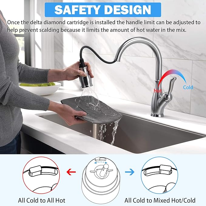 RP50587 Delta Cartridge Valve Replacement for DST Single Handle Kitchen and Lavatory Faucets Repair Parts Universal Delta Faucet Diamond Seal Technology Single Handle Valve Cartridge with Allen Wrench