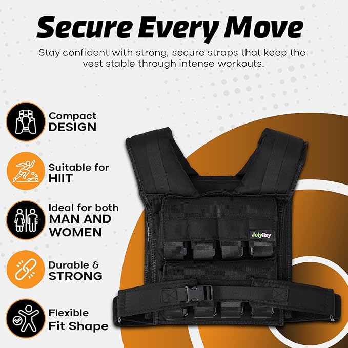 Adjustable Weighted Vest for Men and Women with Removable Weights, Weighted Vests for Posture, 20lbs | 35lbs Durable Body Weight Vest for Walking, Running, Cardio, CrossFit, Strength, and Workout