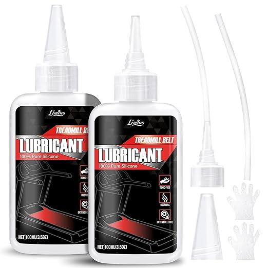 Treadmill Lubricant for Belt - 100% Pure Silicone Treadmill Oil, Fitness Equipment Lubricant, Full Belt Width Lubrication, Silicone Treadmill Lube with Soft Tubes, Easy to Apply, Noise Reduction 7oz