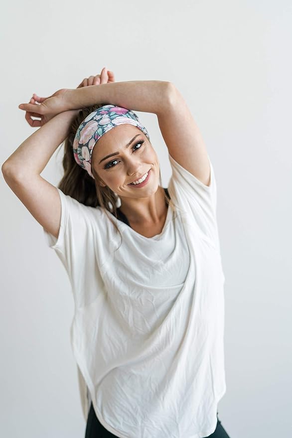 Maven Thread Workout Headbands for Women, 4 inch Thick Wide Non Slip Sweatbands, 2 Pack