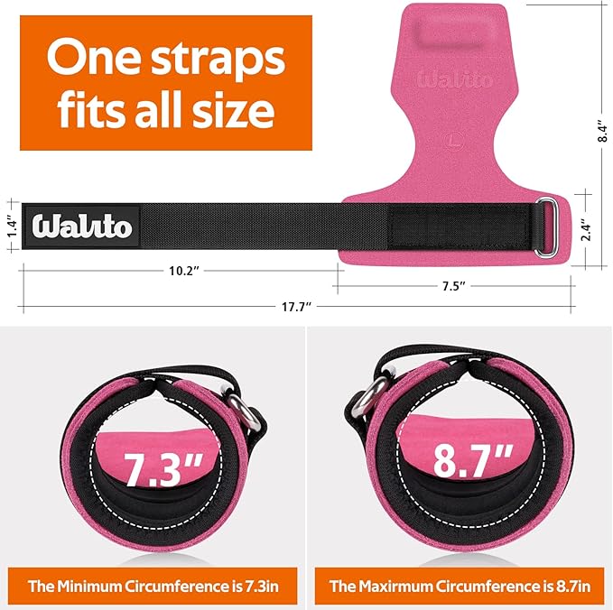 WALITO Weight Lifting Wrist Strap, Double Leather Weightlifting Wrist Straps for Gym Strength Training, Neoprene Padded Wrist Wraps - for Men & Women (Pair)