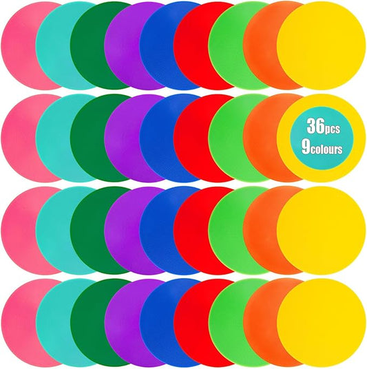 Spot Markers 18 Pcs 9 Inch 10 Inch Non Slip Rubber Agility Markers for Football, Basketball Training Markers,School Activities, Exercise Drills