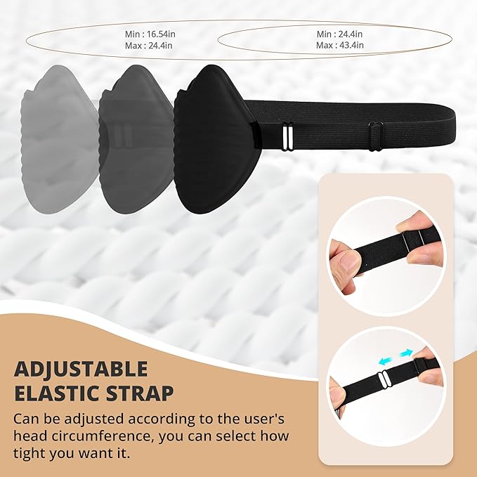 3D Kids Sleep Eye Mask: 3D Contoured Cup Sleeping Masks, Blindfold Sleep Eye Cover with Adjustable Strap, Memory Foam Lightweight Night Eyeshade for Boys Girls Teens (Black)
