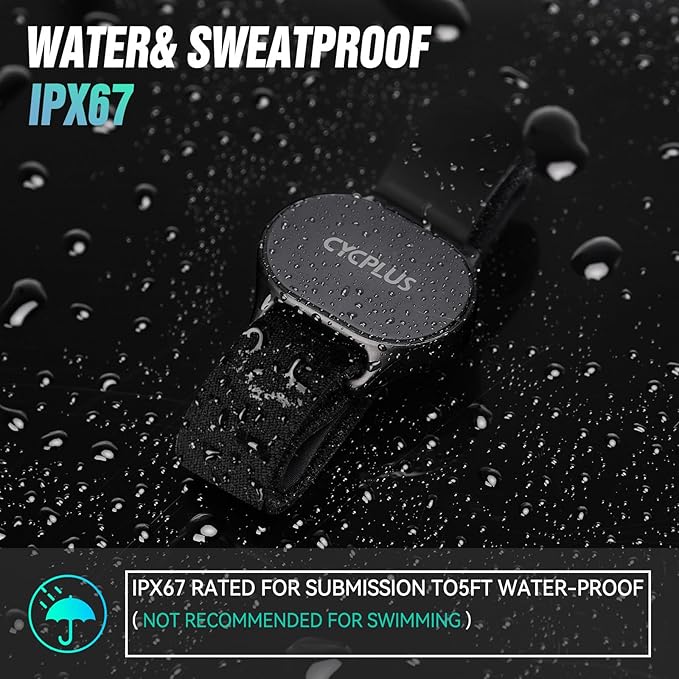 CYCPLUS Heart Rate Monitor Armband,Bluetooth 5.1 ANT+ HR Monitor with HR Zone LED Indicator, IP67 Waterproof, Use for Running Cycling Gym and Other Sports (2025 Upgraded Model)