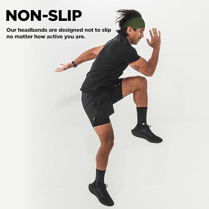 JUNK Brands Big Bang Lite Headband - Moisture-Wicking, Performance Fabric, Non-Slip, Sports Sweatband for Men & Women - One Size - Black Ops