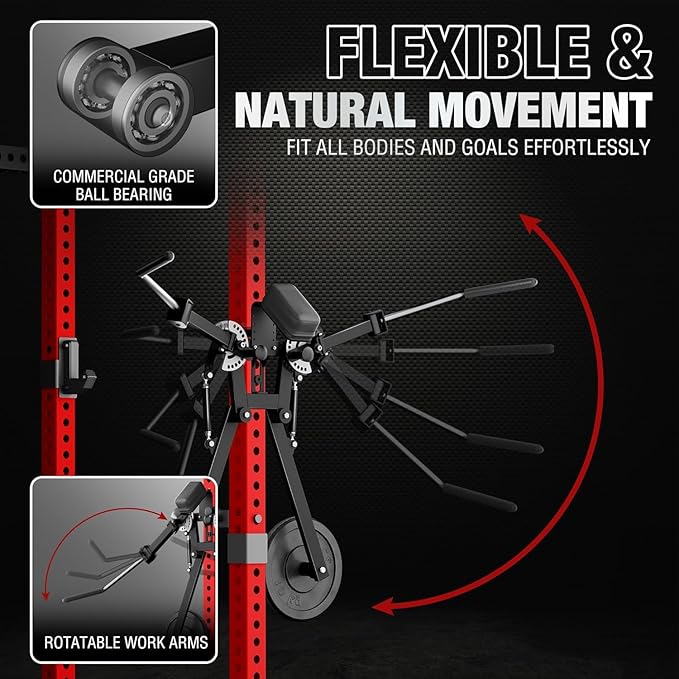 Mikolo Lateral Raise Attachment, Multi-Functional Lateral Raise & Chest Fly Machine, Power Rack Cage Attachment with 1" Holes for Chest & Shoulders, Upper Body Strength Training Machine for Home Gym