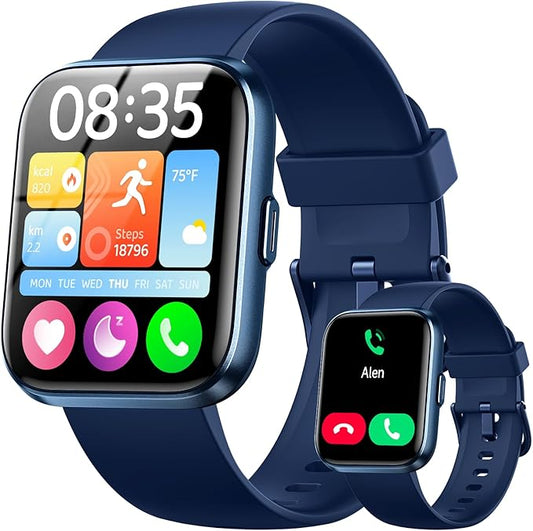Smart Watches for Women Men, 1.85" Screen Smartwatch Compatible iPhone Android Phone (Answer/Make Call), 24/7 SpO2 Sleep Heart Rate Monitor,3ATM Waterproof, Fitness Tracker Watch 120+ Sport