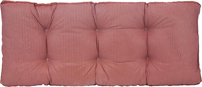Klear Vu The Gripper Omega Non-Slip Tufted Bench Cushion for Indoor Furniture, Entryway Storage, Bay Window, Corner Nook or Piano Seat, 33 Inches, 17 Red