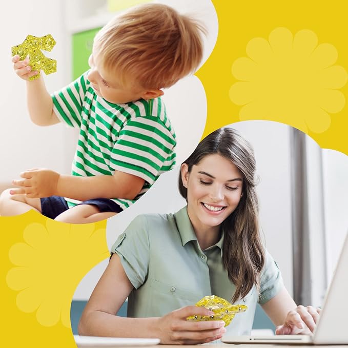 RoomyRoc Magnetic Fidget Sphere - Pentagons Magnets Balls - 12 Piece Set - Crystal Golden - Magnet Fidgets Toy - Creativity Beyond Imagination, Inspirational, Recreational, Desk Toys for Adults