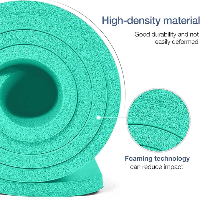 Yoga Mat Non Slip NBR Thick Yoga Mat, 72"L x 32"/24"W x 0.6"/0.4"TH (185cm x 80cm/61cm x 15mm/10mm), Anti-Tear Exercise Mat with Carrying Strap and Bag, Workout Mats for Yoga, Pilates, Floor Exercises