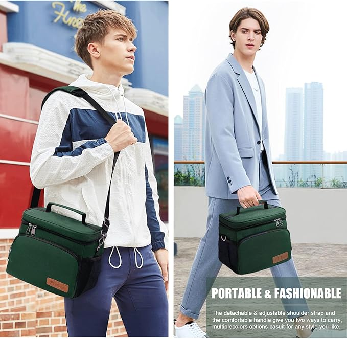 TuErcao Insulated Cooler Bag 6/24 Can Collapsible Leakproof Soft Sided Cooler for Car, Portable Foldable Small Ice Chest for Beach Camping Picnic Travel, 5/15qt Lunch Box for Men Work