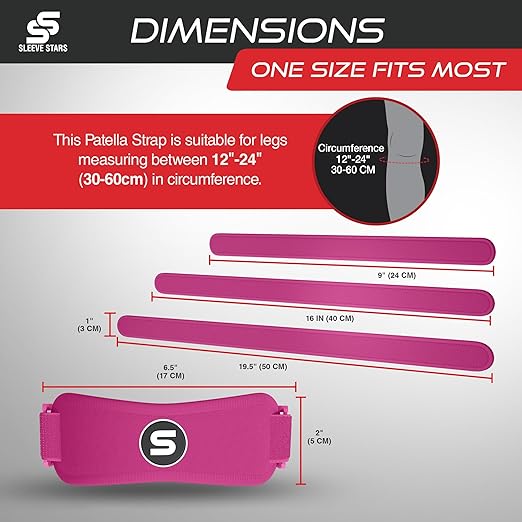 Sleeve Stars Patellar Tendon Support Strap Osgood Schlatter Band Knee Brace for Kids, Youth, Women & Men w/ 3 Lengths, Swedish Brand Patella Tendon Knee Strap for Arthritis, Tendonitis & Pain