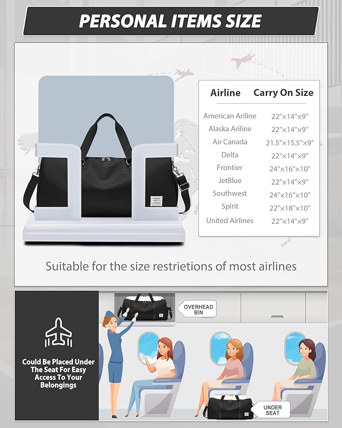 Gym Bag Womens,Travel Duffel Carry on Bag Sport Tote Bag Weekend Overnight Bag