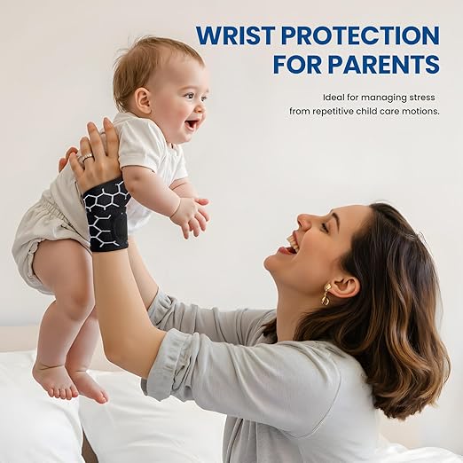 Adjustable Wrist Support Brace - Breathable Wrist Wraps for Carpal Tunnel, Tendonitis, Pain Relief, Workout and Daily Use - Unisex, One Size Fits All (Black), 2 Pack