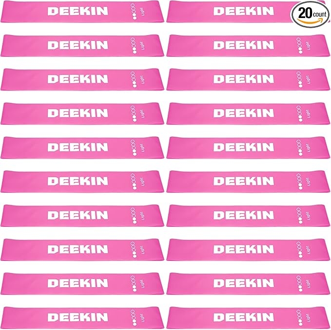 DEEKIN 20 Pcs Resistance Bands Resistance Loop Exercise Bands Exercise Equipment Elastic Drap Ring for Women and Men Home Fitness, Gym, Yoga