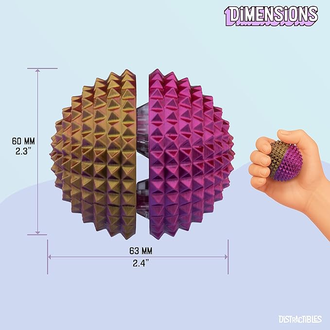 Round Spiked Sensory Fidget Clicker, Tactile Stimming Device with Mechanical Clicky Switches, Lanyard Attachment, Ideal for Pain Stim, ADHD, Autism & Stress Relief (NEON Harmony, Large)