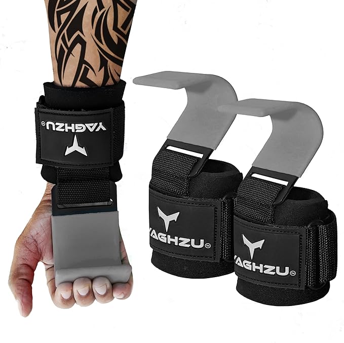 Weight Lifting Hooks, Padded Weight Lifting Straps Wrist Straps for Men and Women, Premium Deadlift Straps for Weightlifting and Powerlifting, Weight Lifting Gloves for Pull Ups