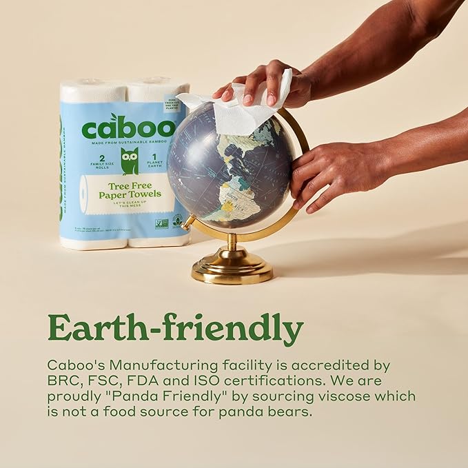 Caboo Bamboo Disposable Face Towels - 50 Count of Lint Free Single Use Face Towels - Soft, Biodegradable, & Extra Large (10 x 11.5 Inches) - Eco Friendly Alternative to Makeup Wipes & Wash Cloths