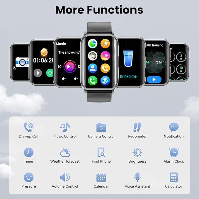Smart Watch for Men Women (Answer/Make Calls), 1.57" Curved Screen Fitness Tracker, smartwatch with 24/7 Heart Rate/Sleep Monitor, Two Straps Activity Trackers, Compatible with Android & iOS