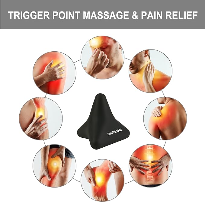 Trigger Point Massage Tool. Massager Ball for Deep Tissue Myofascial Release Physical Therapy Foot Plantar Fasciitis Pain Relief Muscle Knot Psoas Hip Flexor Iliacus Release. 3Γ2.6 in (Black)