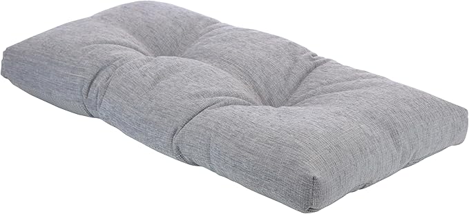 Klear Vu The Gripper Omega Non-Slip Tufted Bench Cushion for Indoor Furniture, Entryway Storage, Bay Window, Corner Nook or Piano Seat, 30 Inches, 18 Gray