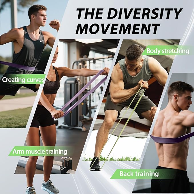 LEEKEY Resistance Bands Set for Pull-Up Assistance & Full-Body Training, Multi-Level Exercise Bands with Bag for Home Workouts, Physical Therapy, Strength Training (Men/Women)