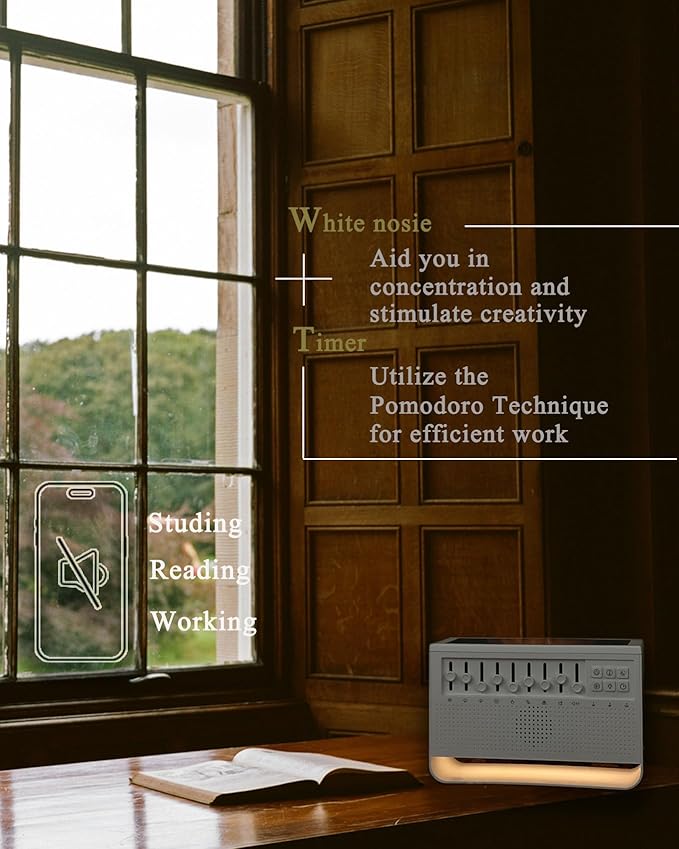 Sound Machine with DIY White Noise, Essential Oil Aromatherapy, Flame Diffusers, Night Light,Timer; Perfect for Sleep, Meditation, Work, Learning, Yoga - Great Gift for Life