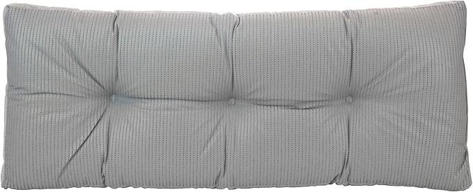 Klear Vu The Gripper Omega Non-Slip Tufted Bench Cushion for Indoor Furniture, Entryway Storage, Bay Window, Corner Nook or Piano Seat, 43 Inches, 18 Gray