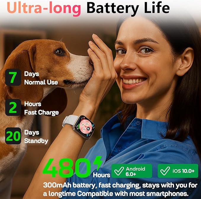 MorePro Health Fitness Tracker with 24/7 Heart Rate/Blood Pressure Monitor, Blood Oxy-gen/Sleep Tracking, 120+ Sports Activity Tracker, Smart Watch (Make/Answer Call) with Step Counter for Women Men