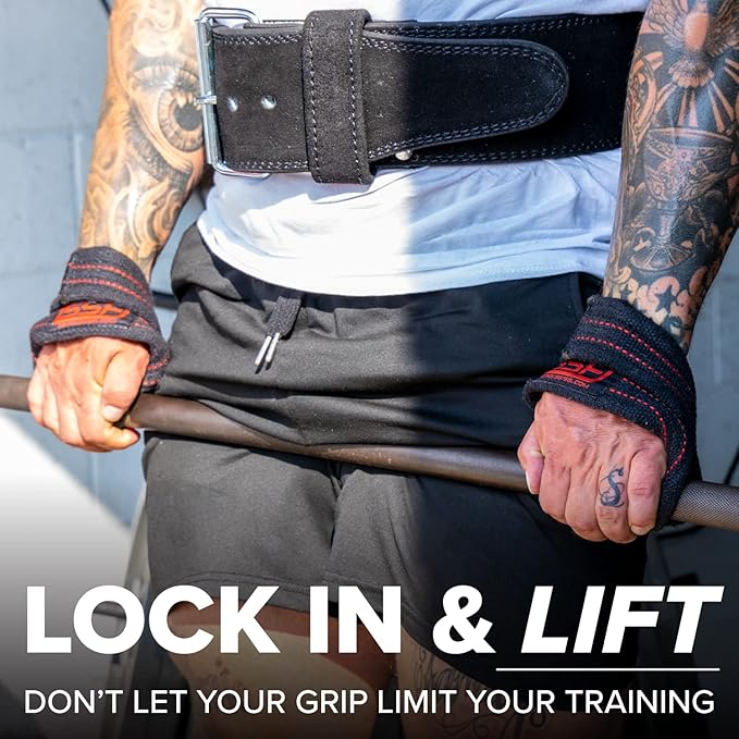 SERIOUS STEEL FITNESS Red Figure 8 Lifting Straps | Deadlift & Strongman Axle Straps - 3 Sizes