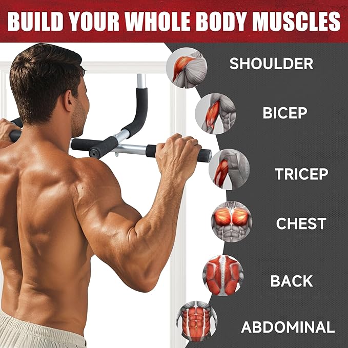 leikefitness Pull-Up Bar For Door Frame Adjustable Portable Upper Body Fitness Workout For Home Gyms