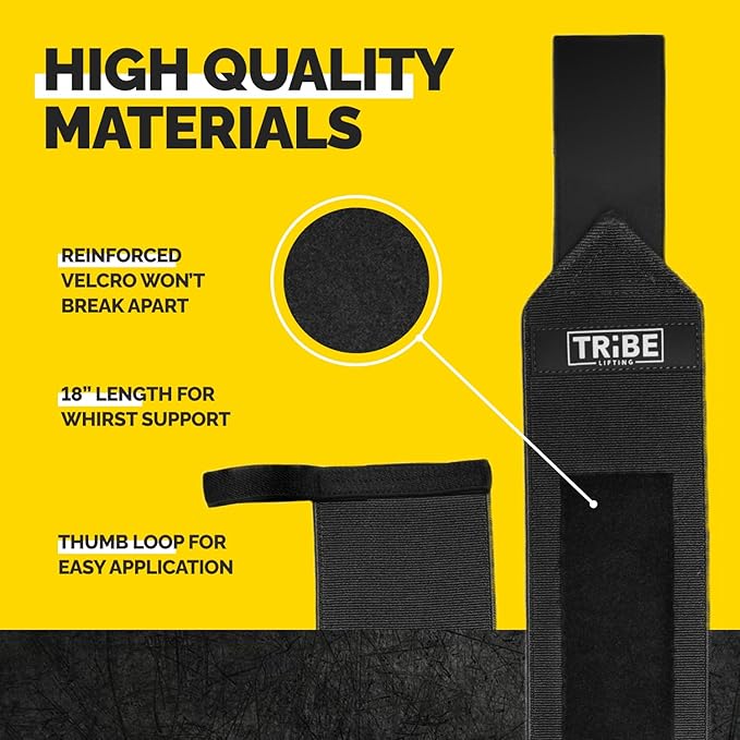 Heavy Duty Wrist Wraps & Lifting Straps – Weightlifting Wrist Wraps for Men with Silicone Grip & Padding – Gym Wrist Straps for Weightlifting