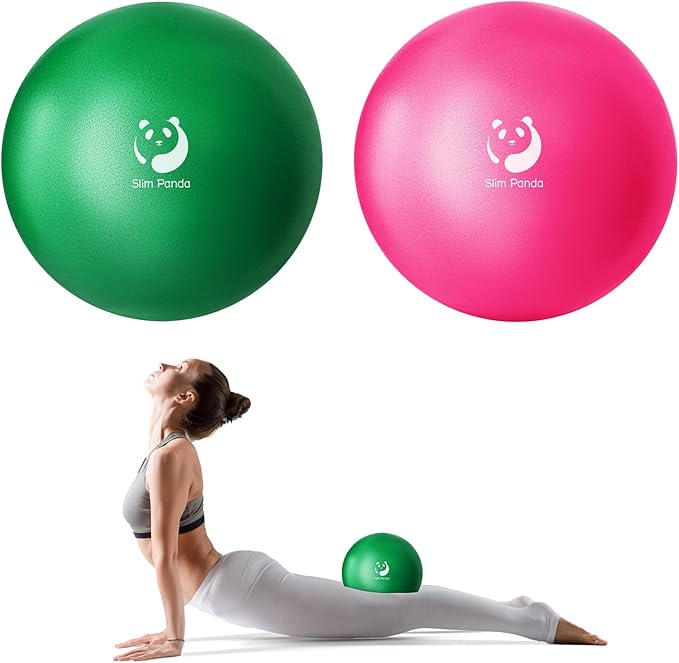 Slim Panda Pilates Ball, 9 Inch Small Exercise Ball, Anti Burst Mini Yoga Ball for Stability, Workout, Barre, Core Strength, Physical Therapy, Balance, Stretching