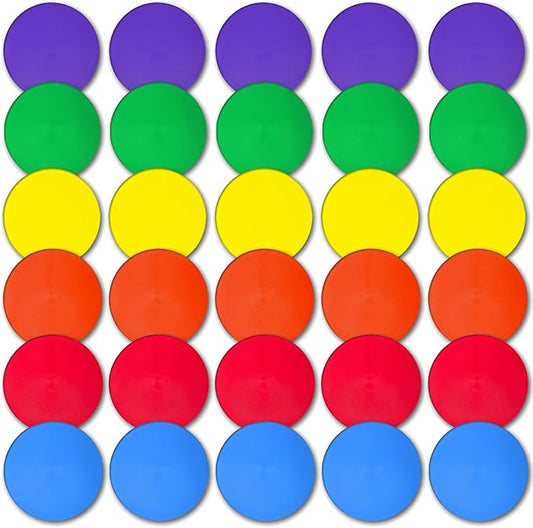 9 Inch Colored Poly Spot Marker 12 Pcs, Non-Slip Rubber Agility Markers Flat Field Cones Floor Dots for Football, Basketball Training Markers, Dance Practice and Drills with Flat Cones Points
