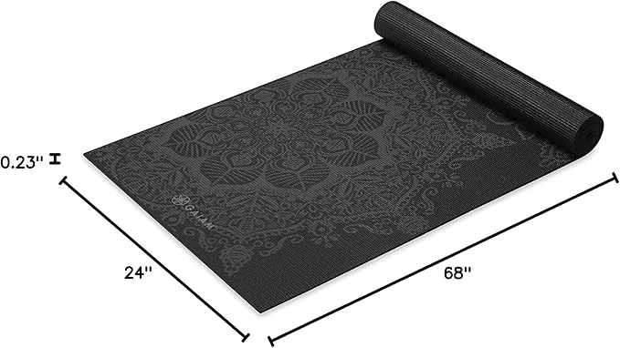 Gaiam Yoga Mat - Premium 6mm Print Extra Thick Non Slip Exercise & Fitness Mat for All Types of Yoga, Pilates & Floor Workouts (68"L x 24"W x 6mm Thick)