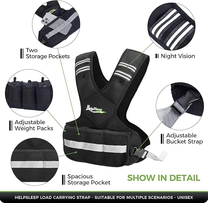 Adjustable Weighted Vest for Men Women, 4-10lb/11-20lb/20-32lb Vest with 6 Ironsand for Weights Running Workout and Training, Adjustable Body Weight Vest Exercise Set for Running, Walking