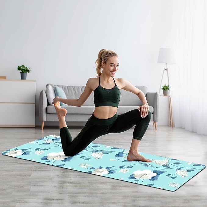 FOLAI Extra Thick Yoga Mat 6mm - Non-Slip Exercise Mat for HIIT, Pilates & Home Workouts & Workout with Free Carry Strap