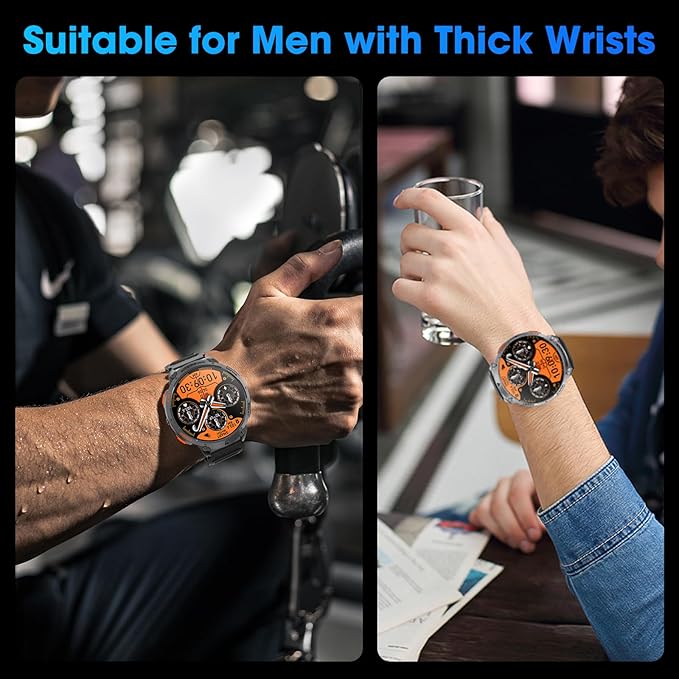 Military Smart Watch for Men 1.85" HD Touch Screen 730mAh Battery Smart Watches with LED Flashlight for Android iOS (Bluetooth Call Answer/Dial Calls) Fitness Tracker with Heart Rate Blood