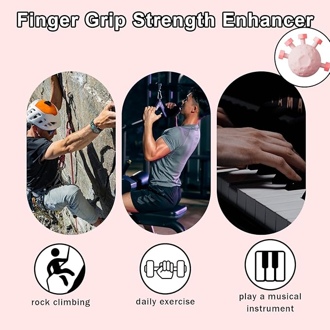 2 Pack Finger Grip Strengthener, Power Ball Hand Exerciser, Forearm Strengthener, Grip Strength Trainer Ball for Strength Finger Exerciser Gripper Tool