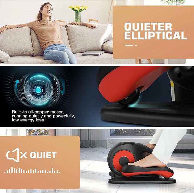 ANCHEER Under Desk Elliptical Machine, Electric Seated Pedal Exerciser as Seen on, Mini Elliptical Machines for Seniors, LCD Display Monitor, Portable Quiet Elliptical Machine, Leg Exerciser for Home