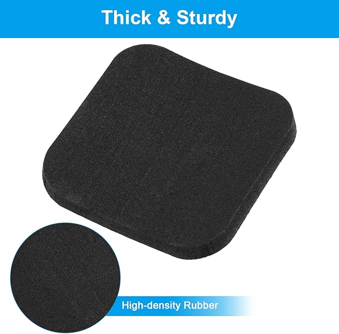 4Pcs Treadmill Mats, Coolrunner High Density Equipment Pads Noise Reduction for Floor Protection, Washing Machine Pads, Anti Vibration Rubber mats for Stationery Bike, Rowing Machine, Home Gym Station