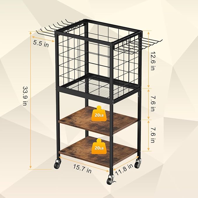 Dumbbell Rack for Home Weight Rack for Home Gym Yoga Mat Storage Rack Black Workout Equipment Storage Organizer with Hooks Yoga Mat Holder with Wheels for Yoga Block, Dumbbell, Resistance Band