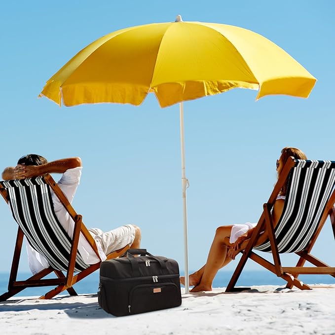 Lifewit Insulated Cooler Bag, 32/48 Can Large Leakproof Beach Cooler, Lightweight Portable Double Layer Soft-Sided Travel Ice Chest for Camping, Kayaking, Road Trips, Grocery Shopping