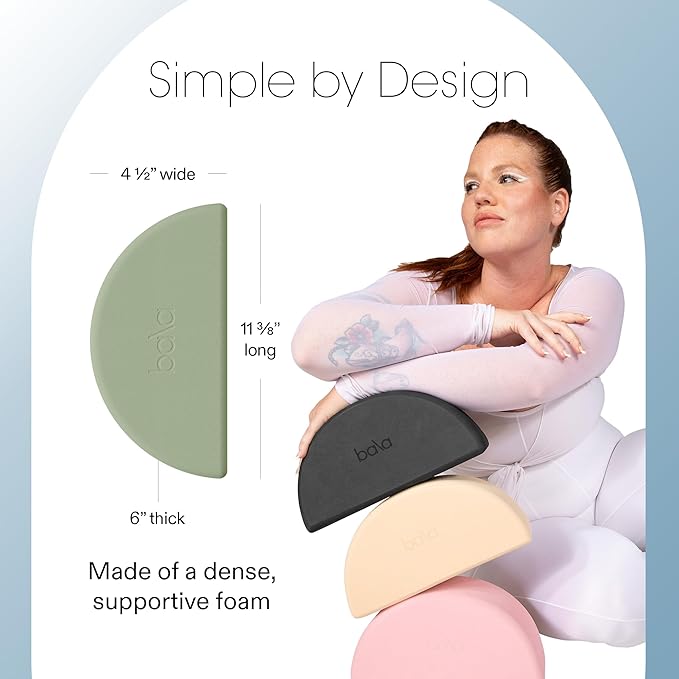 Bala Balance Blocks 2 Pack, Yoga Blocks for Working Out, (Sage) - Semi-Circular Yoga Accessories for Stretching & Exercise - Yoga Equipment for Home Workout - Yoga Block Essentials for Women & Men