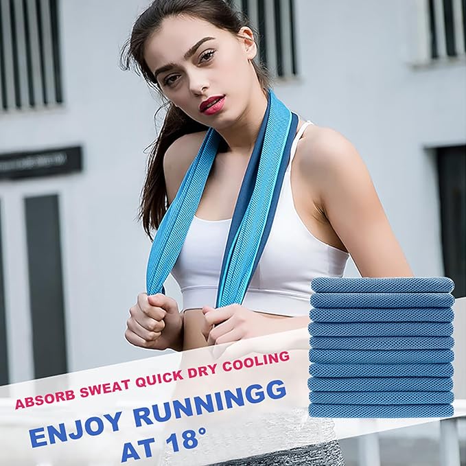 Peicees 20 Pack Microfiber Neck Cooling Towels Sports Sweat Towels Sweat Headband for Travel Beach Swimming Camping Climbing Gym Yoga Workout Backpacking, Gray