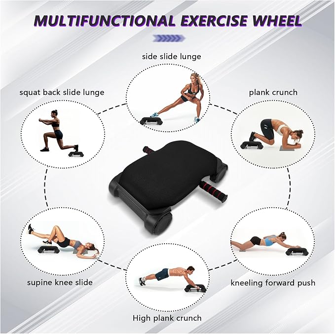 Ab Roller Wheel, Automatic Rebound Abdominal Wheel for Core Workout, Workout Equipment for Difficult Abdominal & Core Strength Training,pilates board