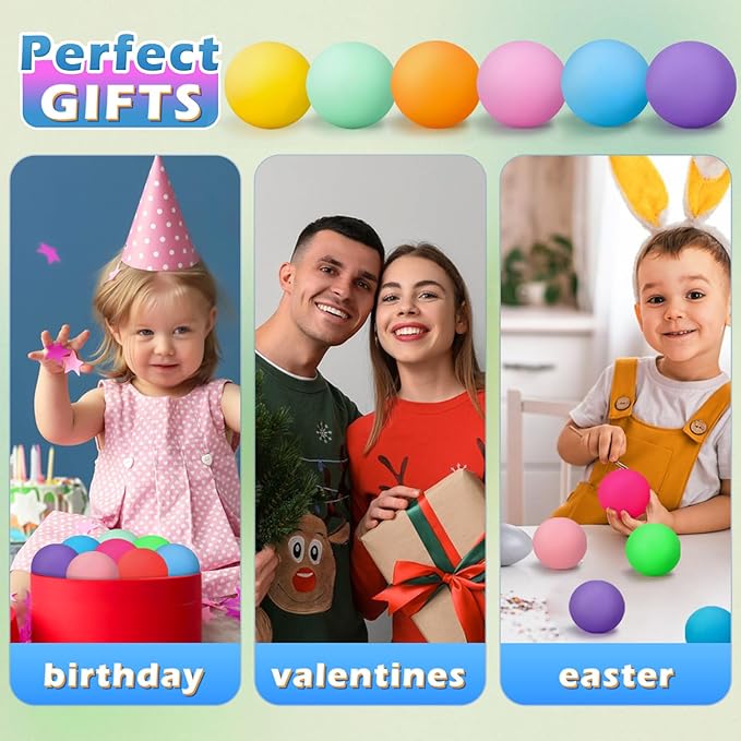 24 Pcs Stress Balls Set for Adults and Kids - Squishy Ball Sensory Fidget Toys for Anxiety Relief - Squeeze Ball Party Favors Bulk Pack - Classroom Prize - Birthday Halloween