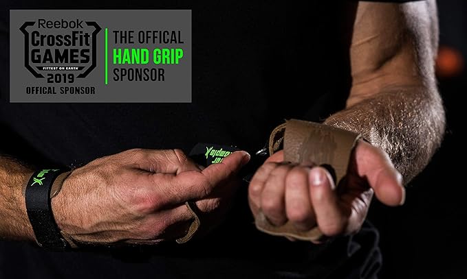 Bear KompleX 3 Hole Leather Hand Grips for Workouts, Pull-ups, Weightlifting, WOD Gymnastics, Crosstraining Palm Grips with Wrist Wraps, Hand Protection from Rips and Blisters,1 Pair