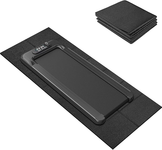 Treadmill Mat, 5'x2.5'/5.6'x2'/6.5'x3'/8'x3',6mm Thickness Exercise Equipment Mat for Carpet Hardwood Floors, Compatible with Walking Pad,Spin Bike,Elliptical Trainer,Rowing Machine